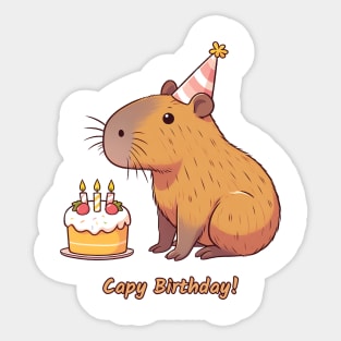 Cappy Capy Birthday Capybara Sticker